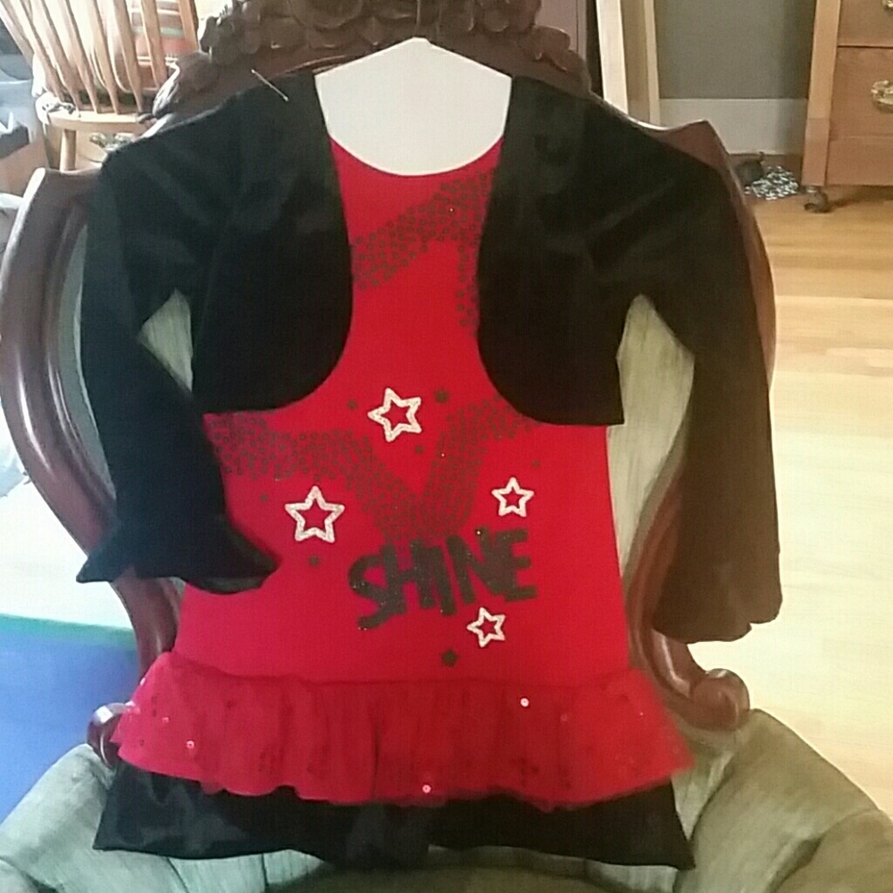 Dress with attached velour jacket